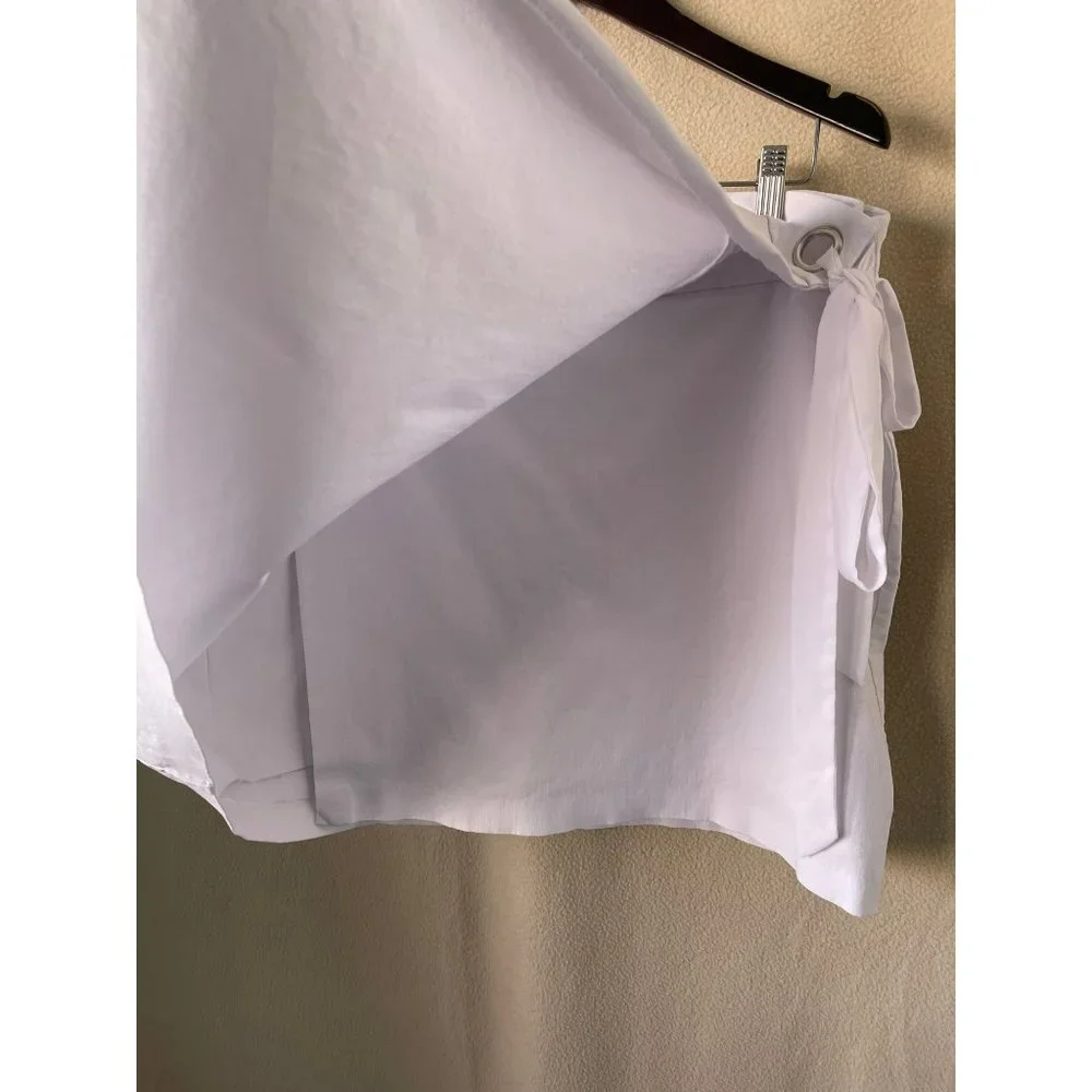 Zac & Rachel White Side Tie Wrap Around Skirt with Undershorts - 22W - Picture 4 of 12